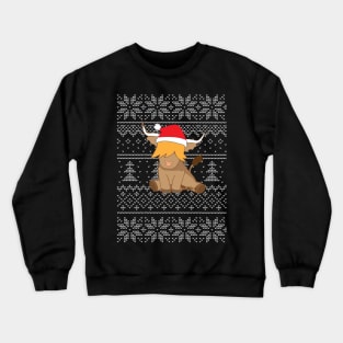 Christmas knitting highland cow Crewneck Sweatshirt